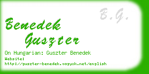 benedek guszter business card